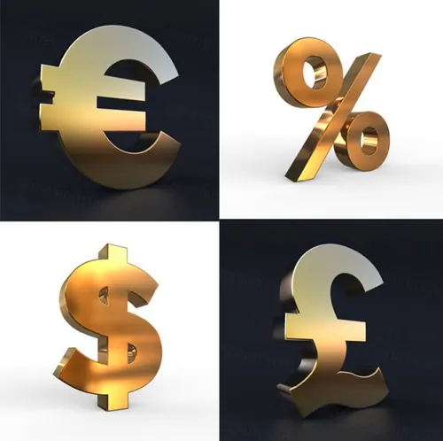 立体货币字符高清素材 3D Currency Symbols