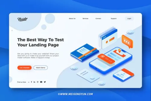 测试登录页UI头部设计模板Source Colorful Hero H