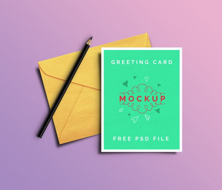 贺卡卡片模型PSD贴图模板Greeting Card PSD Mockups