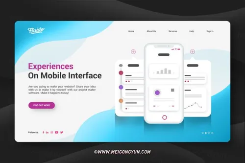 移动接口网页UI头部设计模板Source Colorful Hero