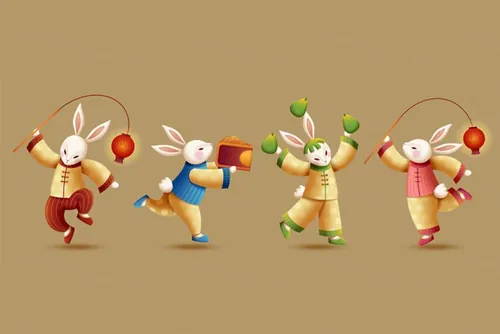 2023年中国新年生肖兔年传统设计装饰元素矢量素材合辑