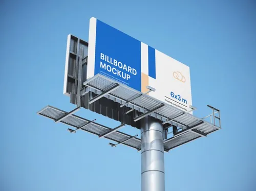马路高速公路广告牌高炮设计贴图展示样机模版 Billboard mockup