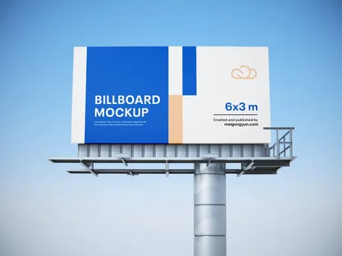 马路高速公路广告牌高炮设计贴图展示样机模版 Billboard mockup