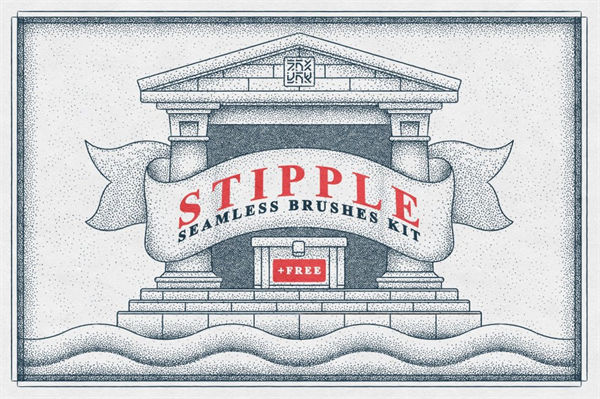 点阵噪点AI矢量笔刷素材合集包 Stipple Seamless Br