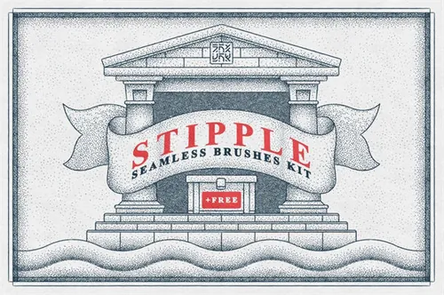 点阵噪点AI矢量笔刷素材合集包 Stipple Seamless Br