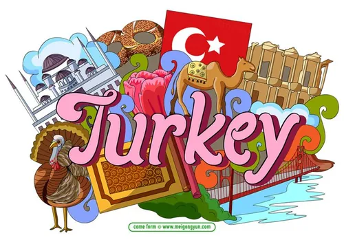 手绘涂鸦世界国家城市土耳其特色建筑矢量元素Turkey 10