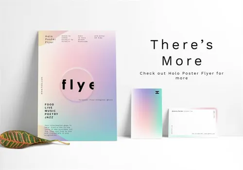 渐变风格简洁名片设计模板 Holo_Business_Card_Design