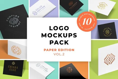 高品质高端纸质logo标志样机模板 logo-mockups-pack-paper-edition-vol-2