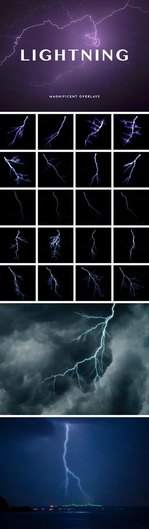 75+不同形状的闪电素材合集包 Magnificent Overlays: Lightning