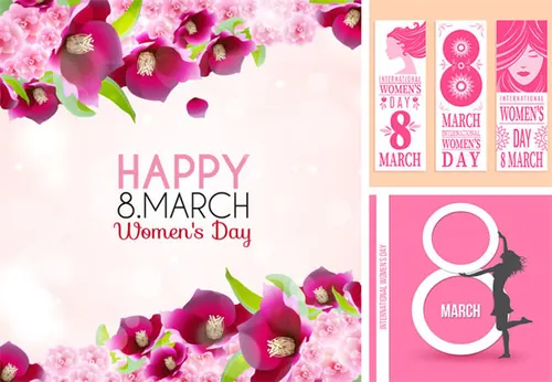三八妇女节女人节设计元素Happy Women\'s Day