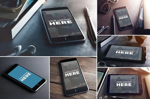 手机电脑模型PSD贴图模板25 PSD DEVICE MOCKUPS