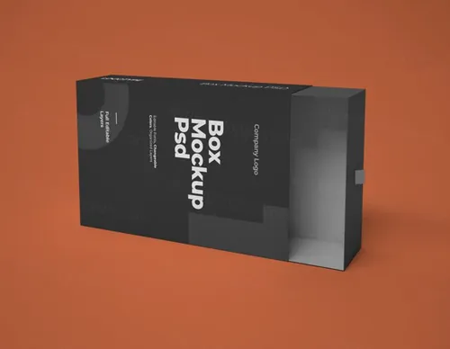 长方形滑盖盒子包装设计提案样机模板 Mockups of wide and narrow slide boxes