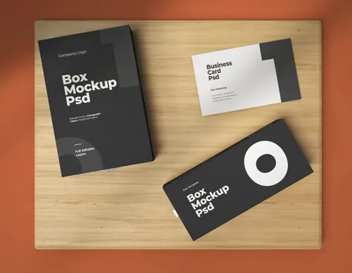 长方形滑盖盒子包装设计提案样机模板 Mockups of wide and narrow slide boxes