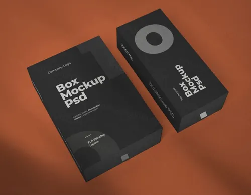 长方形滑盖盒子包装设计提案样机模板 Mockups of wide and narrow slide boxes