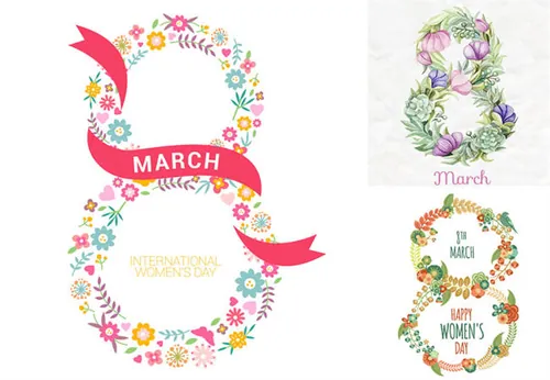 三八妇女节女人节设计元素Happy Women\'s Day