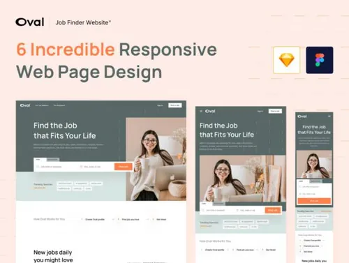 求职找工作个人简历Web自适应网站模板 Oval - Job Find