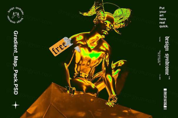 复古蒸汽波酸性艺术全息PS渐变 Gradient Map Pack - FREE VERSION