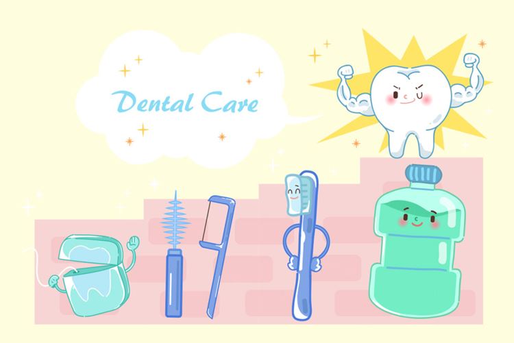 保护清洁保养牙齿卫生可爱宣传插画海报EPS矢量插画素材