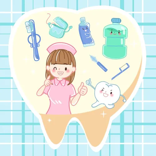 保护清洁保养牙齿卫生可爱宣传插画海报EPS矢量插画素材