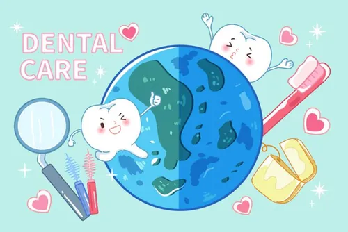 保护清洁保养牙齿卫生可爱宣传插画海报EPS矢量插画素材