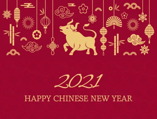 2021中国牛年新年快乐东方传统风格横幅海报贺卡矢量插画素材 Happy chinese new year