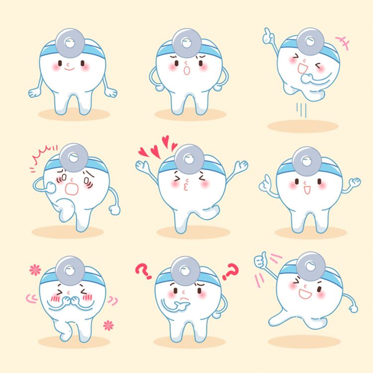 保护清洁保养牙齿卫生可爱宣传插画海报EPS矢量插画素材