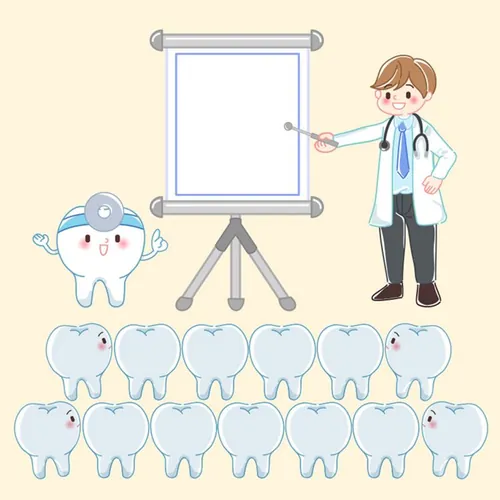 保护清洁保养牙齿卫生可爱宣传插画海报EPS矢量插画素材