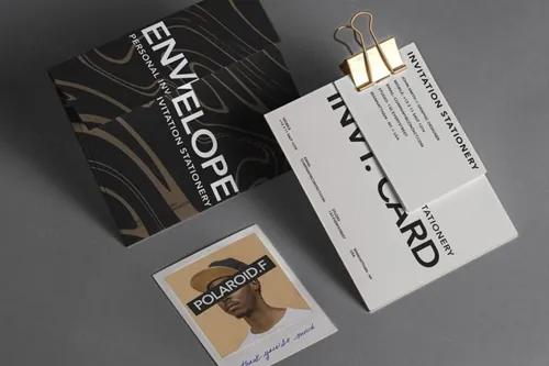邀请函明信片品牌VI提案样机PSD模板 Psd Invitation Stationery Mockup Set 2