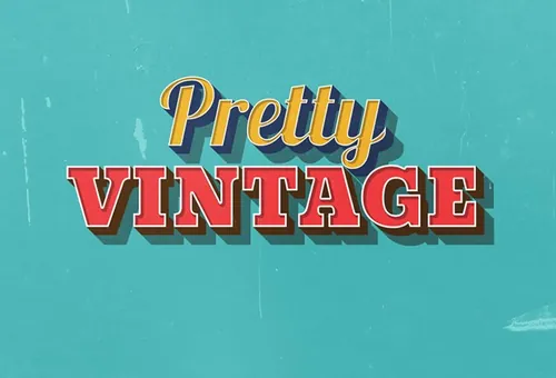 复古立体效果文字特效Pretty Vintage Text