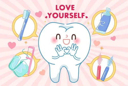 保护清洁保养牙齿卫生可爱宣传插画海报EPS矢量插画素材