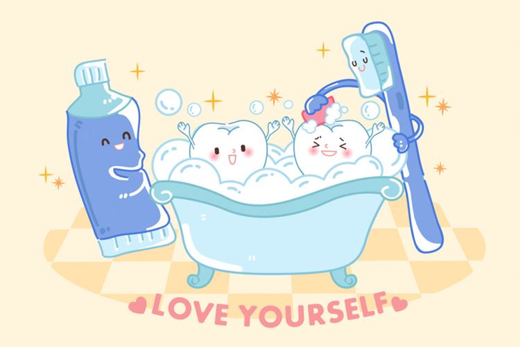 保护清洁保养牙齿卫生可爱宣传插画海报EPS矢量插画素材