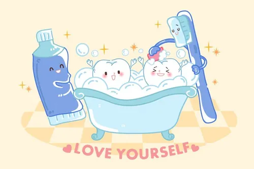 保护清洁保养牙齿卫生可爱宣传插画海报EPS矢量插画素材