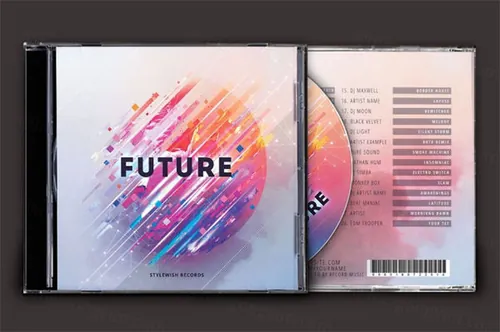 抽象未来科技风格音乐CD封面模板 Future-CD-Cover-Artwork