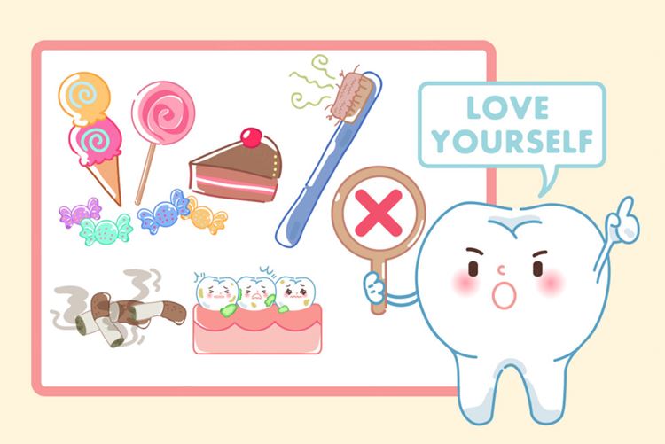 保护清洁保养牙齿卫生可爱宣传插画海报EPS矢量插画素材