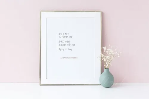 金色画框样机模型  frame mock up