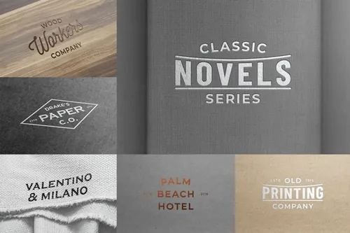 逼真质感的高品质时尚高端logo标志mockups-collection