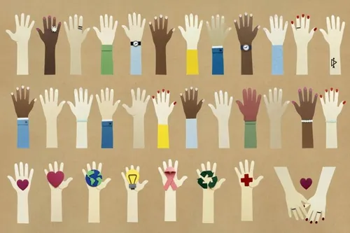 不同人物肤色的手工剪纸风格手VI样机paper-craft-of-diverse