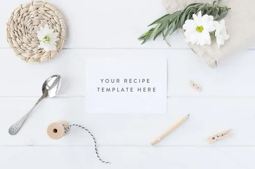 食谱卡片模板 Recipe card mock up