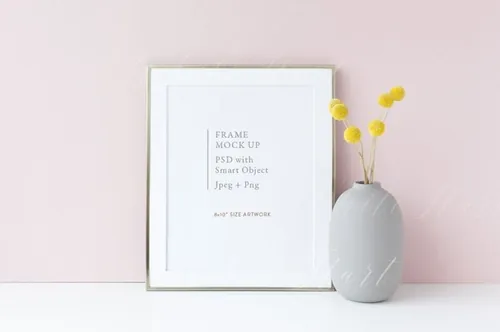 银色金属框架画框模板  golden frame