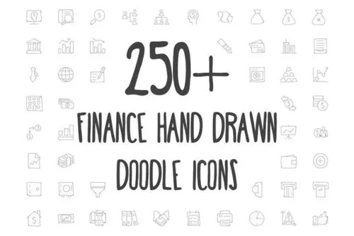 金融手绘涂鸦图标下载Finance Hand Drawn Doodle Icon