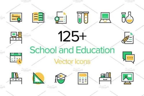 学校和教育图标素材 School and Education Icons