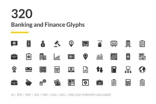 银行和金融图标素材 320 Banking and Finance Icons