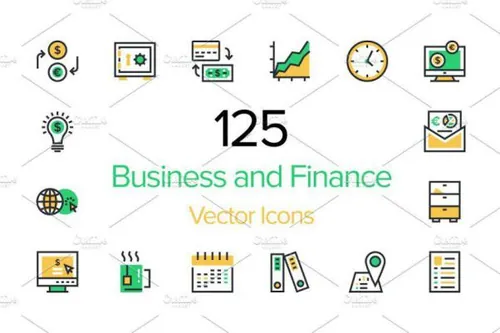 商业金融矢量图标素材 125 Business and Finance Icon
