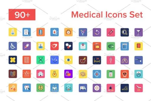 医疗矢量图标下载 90  Medical Icons Set