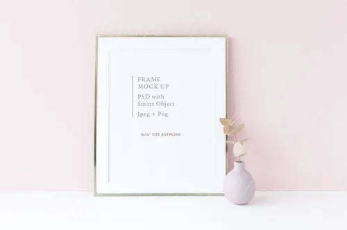 金边画框样机模板 Gold frame mock up