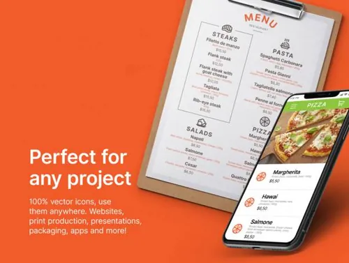 绘制精良餐厅矢量图标素材套装下载