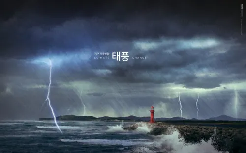 自然灾害地球气候变化保护地球环境公益宣传广告合成概念海报PSD模板