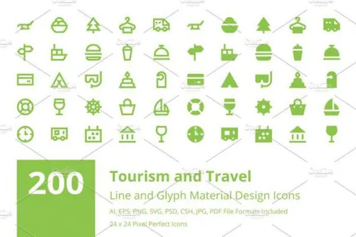 旅游及旅游资料图标下载 Tourism and Travel Material