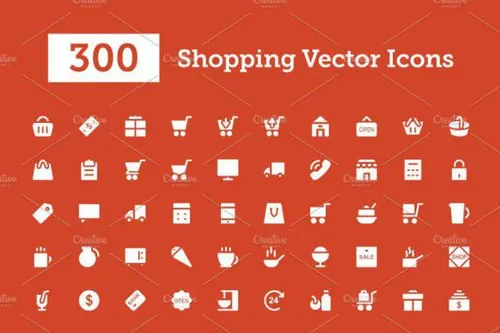 购物矢量图标下载 300 Shopping Vector Icons