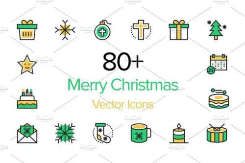 圣诞节图标素材 80  Merry Christmas Vector Icons